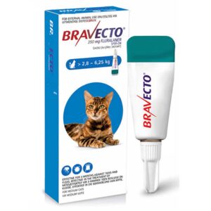 BRAVECTO ANTIPULGAS Y GARRAPATAS PARA GATOS DE 2,8 A 6,25 KG, 3 MESES DE DURACION