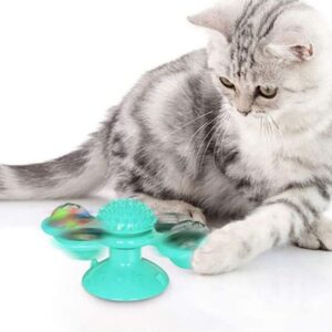 JUGUETE ROTATORIO PARA GATO, SE ADHIERE AL PISO O A LAS VENTANAS