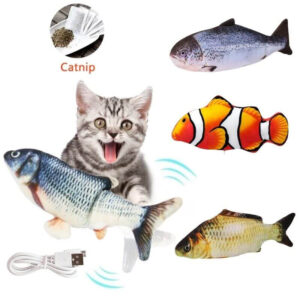 PEZ DE JUGUETE CON MOVIMIENTO,  USB PARA GATOS (CATNIP)