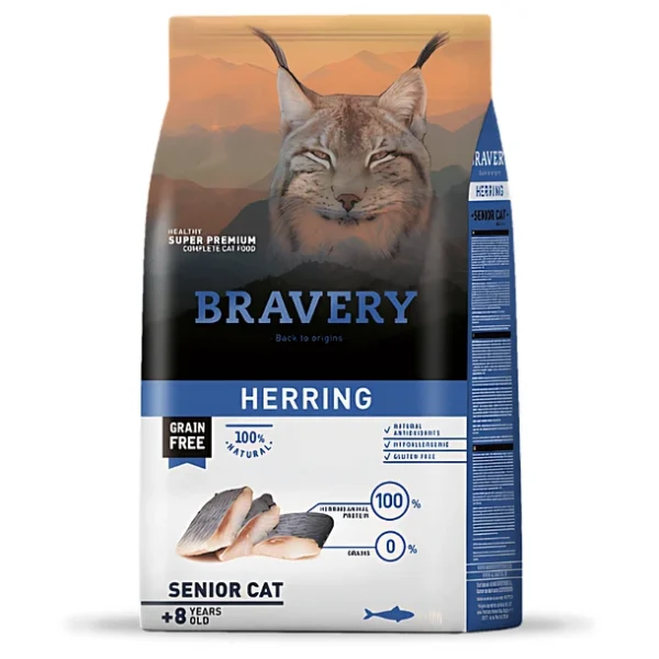 BRAVERY SENIOR CAT , HERRING 2 KG